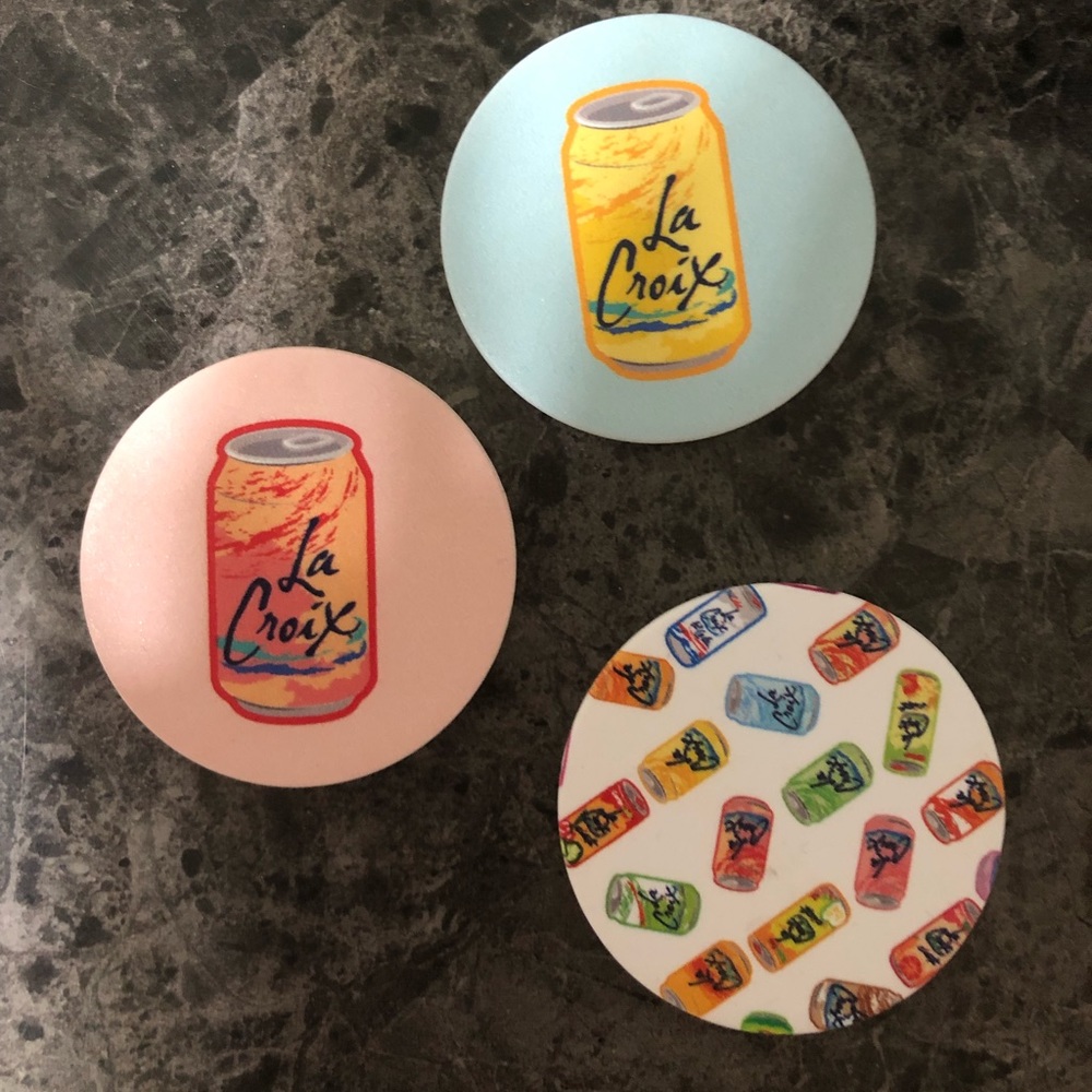 Never used La Croix Popsockets - set of 3